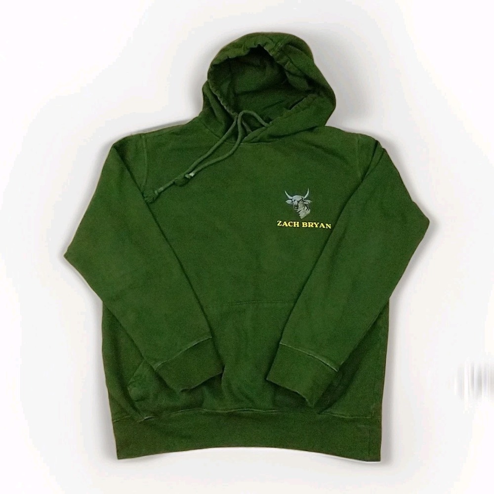 Zach Bryan Burn Burn Burn 2023 Tour Hoodie Mens Green Concert Merch Medium